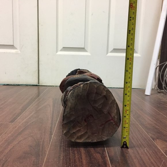 24" Hand Carved and Painted Working Man Wooden Statue Figure - Picture 11 of 11